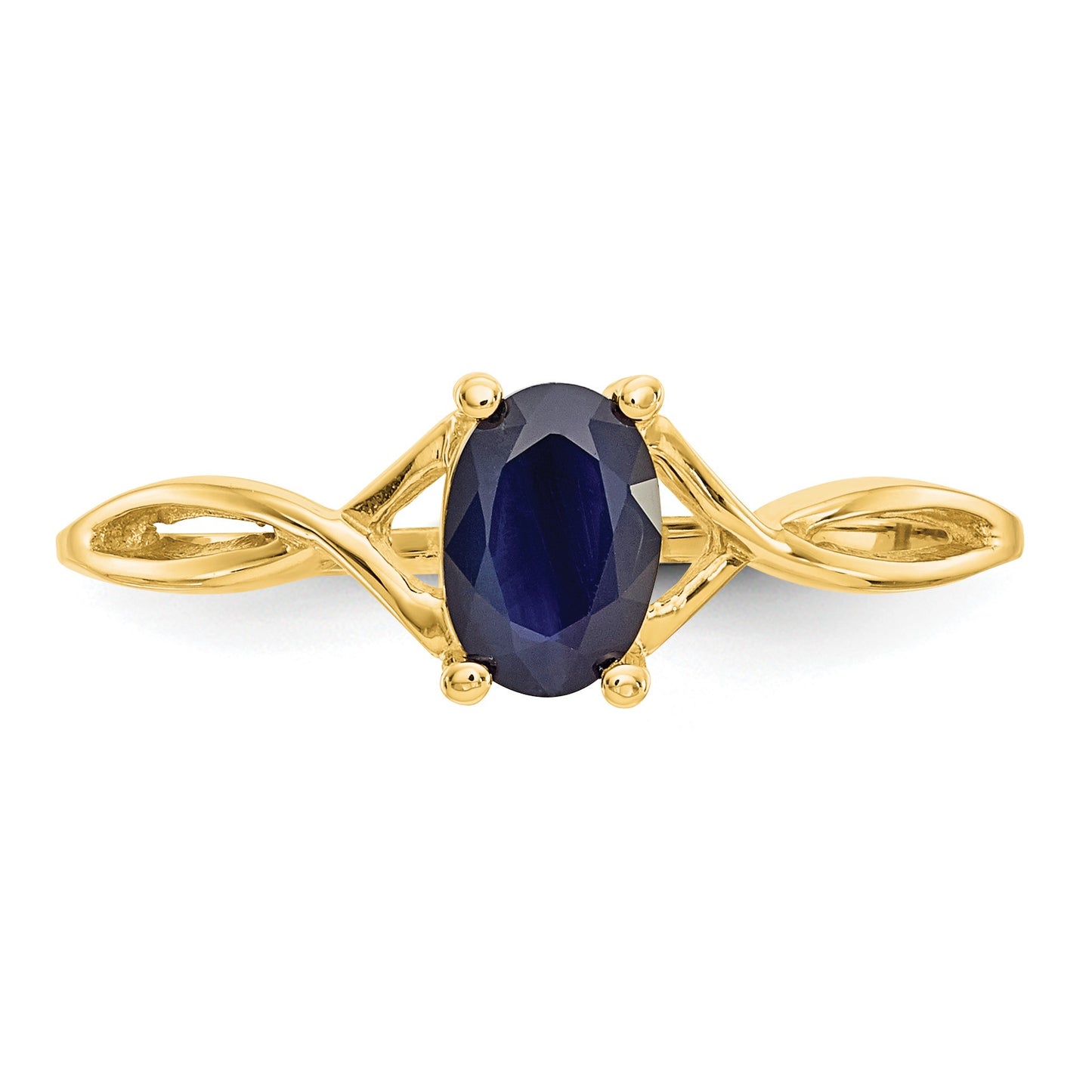 14k 6x4 Oval Sapphire Birthstone Ring