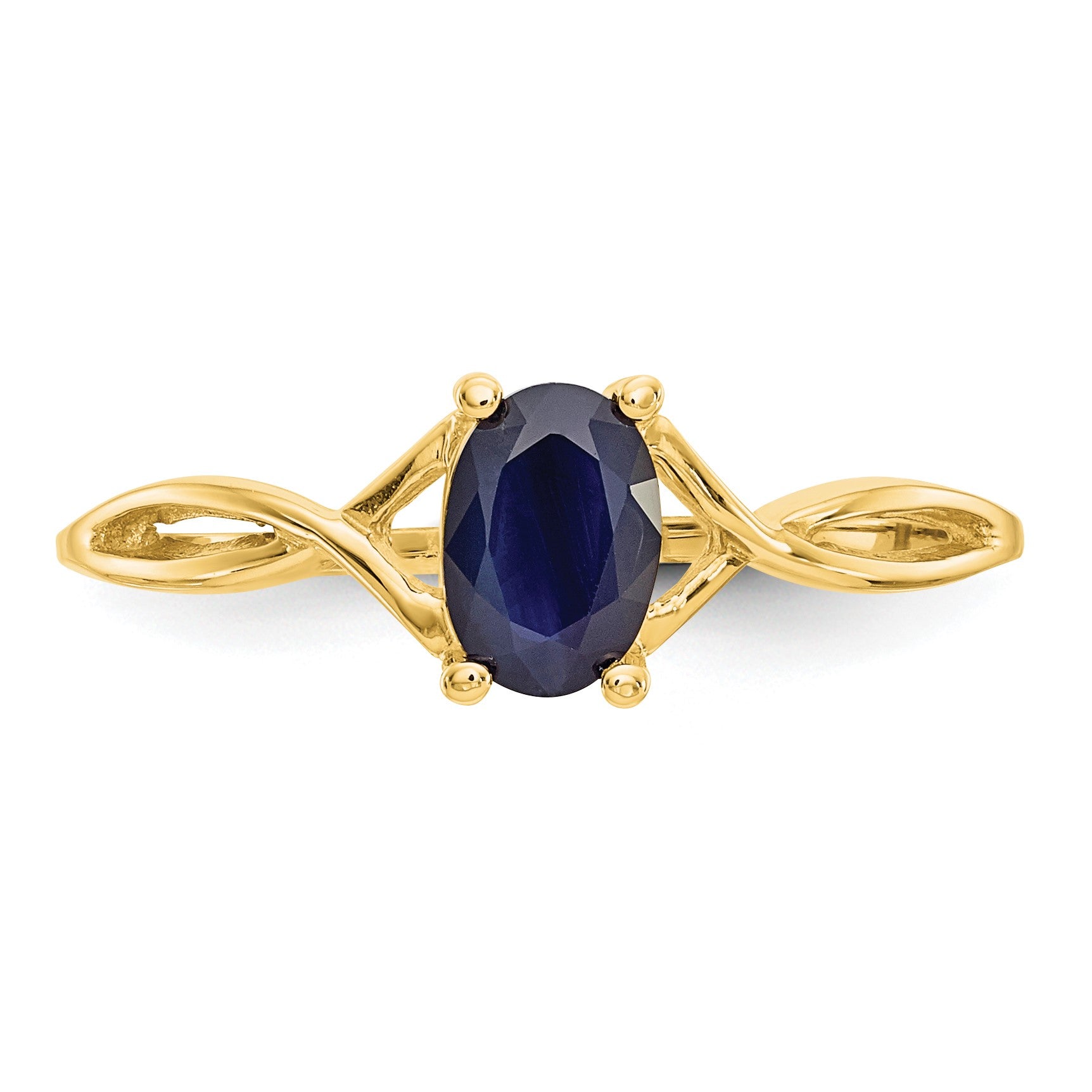 14k 6x4 Oval Sapphire Birthstone Ring