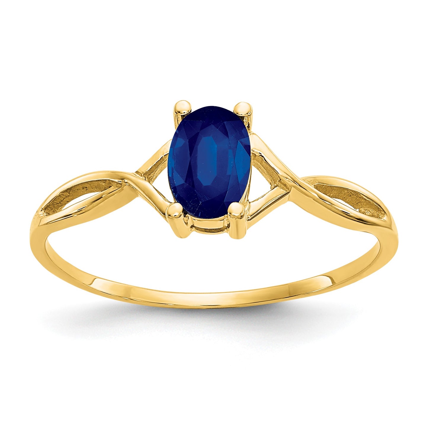 14k 6x4 Oval Sapphire Birthstone Ring