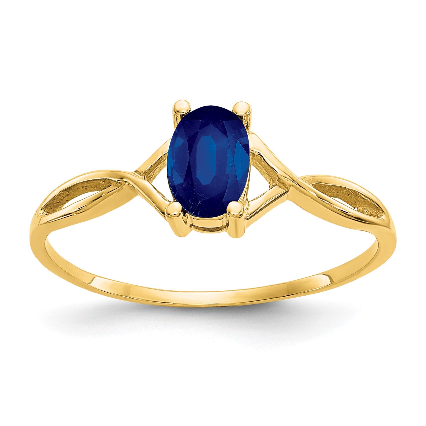 14k 6x4 Oval Sapphire Birthstone Ring