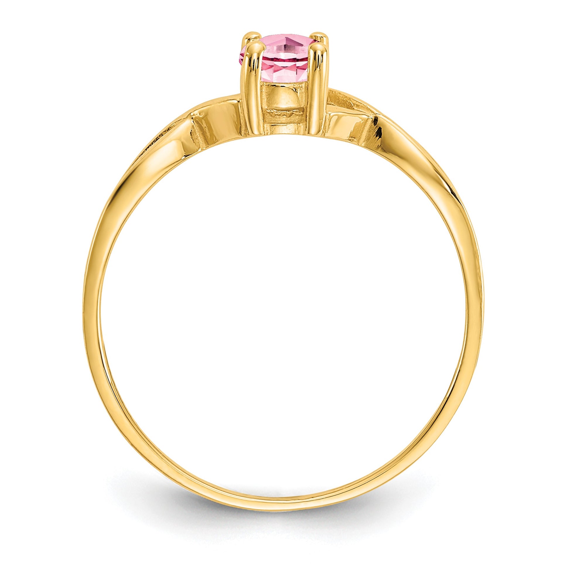 14k 6x4 Oval Pink Tourmaline Birthstone Ring