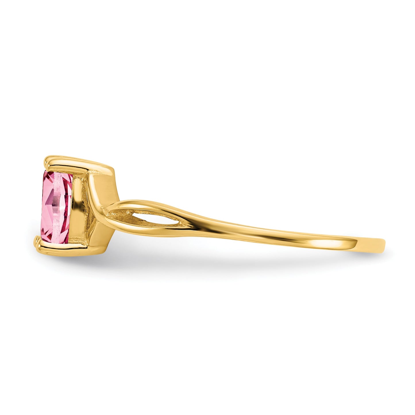 14k 6x4 Oval Pink Tourmaline Birthstone Ring