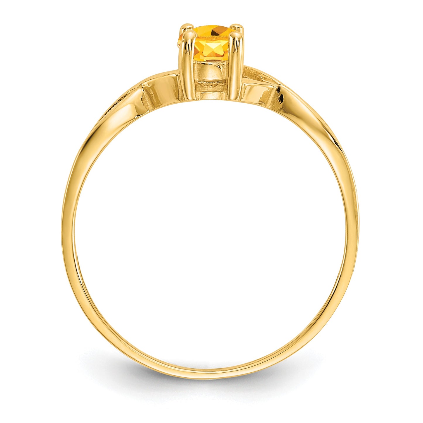 14k 6x4 Oval Citrine Birthstone Ring