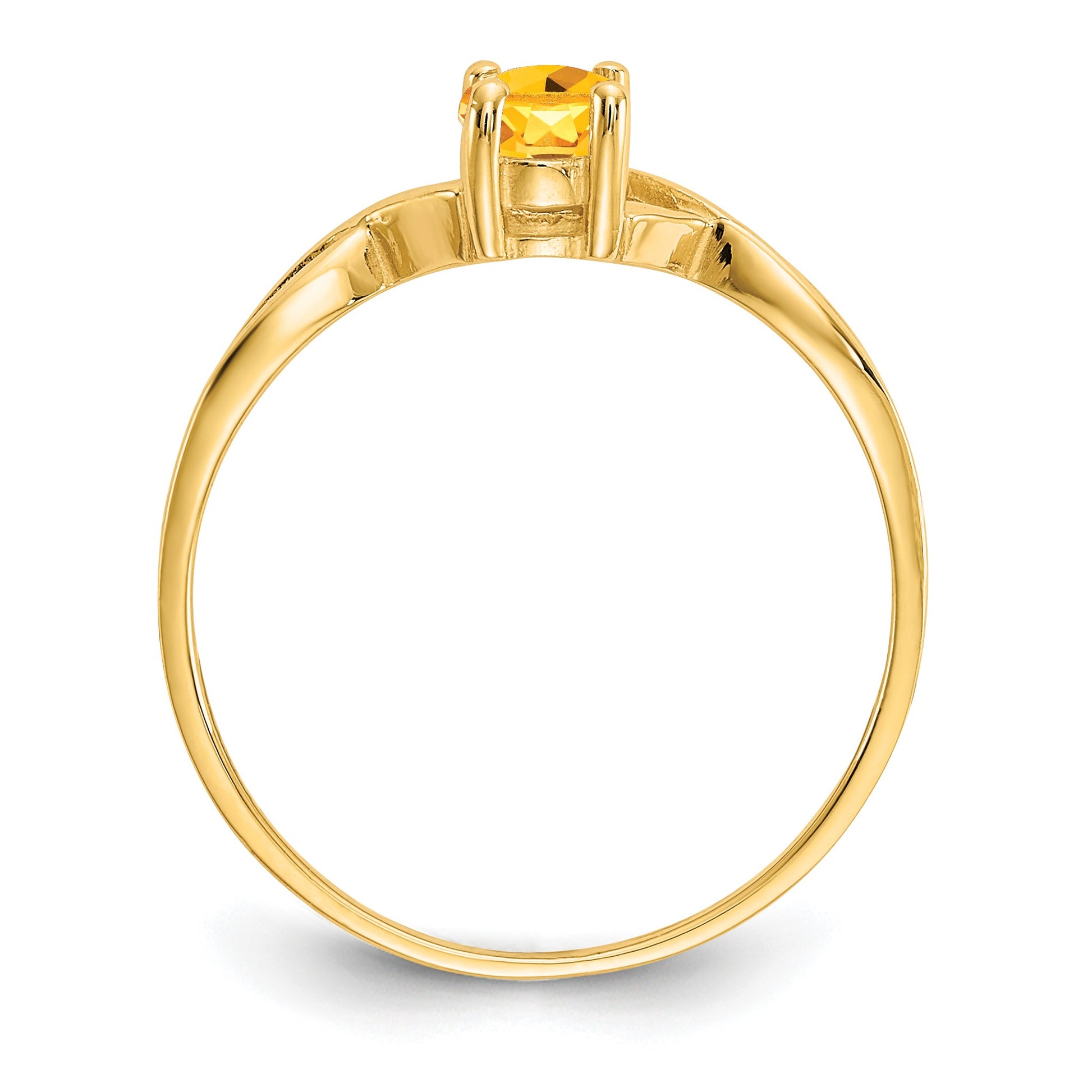 14k 6x4 Oval Citrine Birthstone Ring