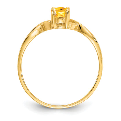 14k 6x4 Oval Citrine Birthstone Ring