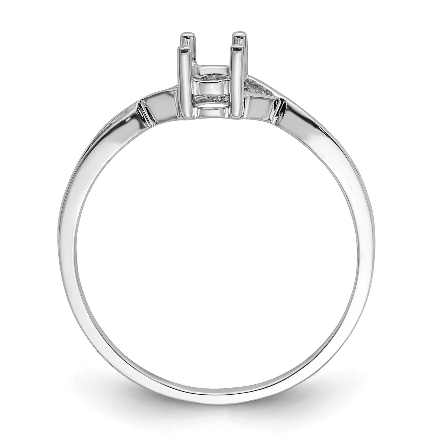 14k White Gold 6x4 Oval Birthstone Ring Mounting
