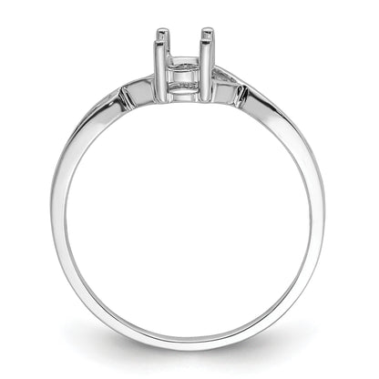 14k White Gold 6x4 Oval Birthstone Ring Mounting