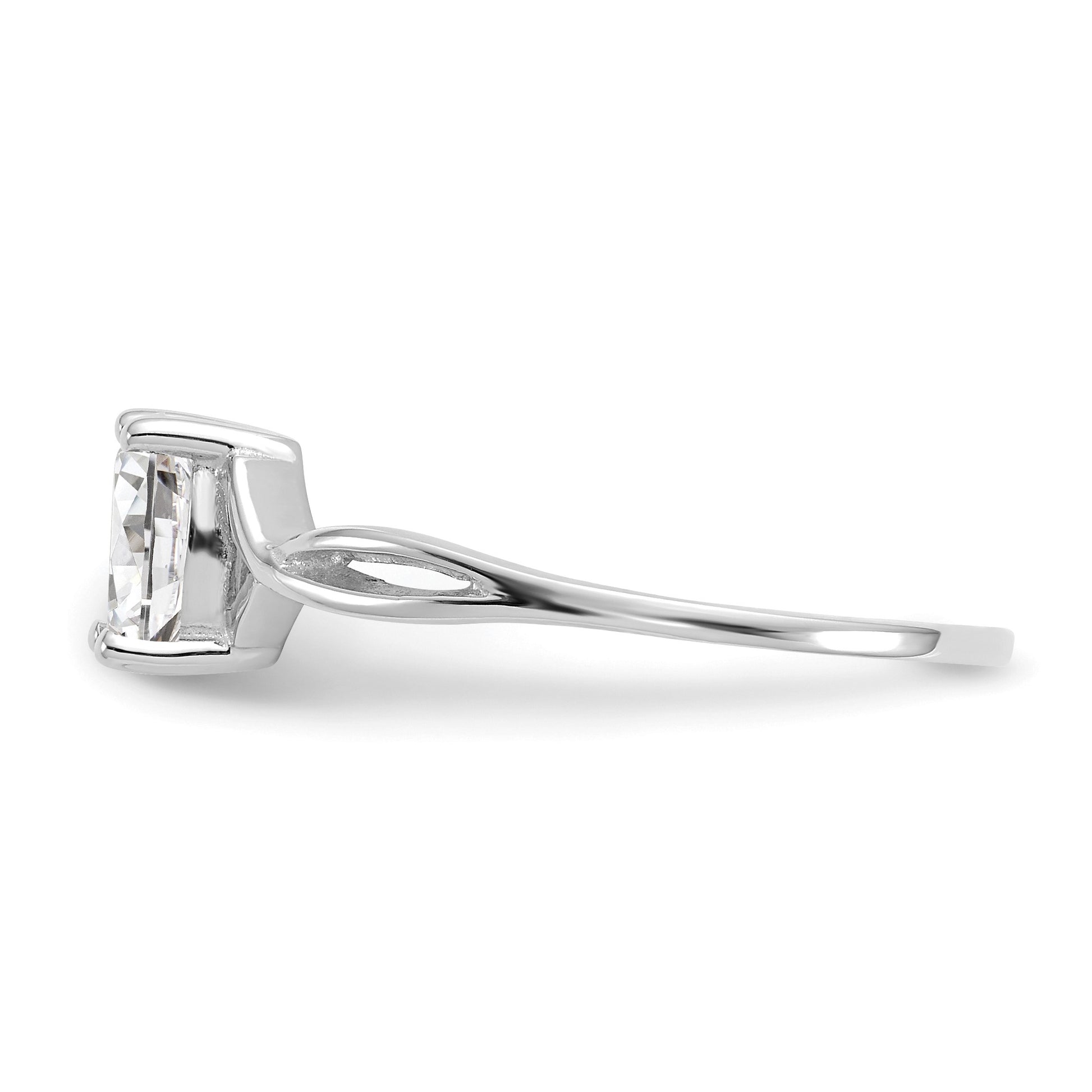 14k White Gold 6x4 Oval White Topaz Birthstone Ring
