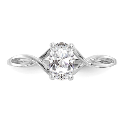 14k White Gold 6x4 Oval White Topaz Birthstone Ring