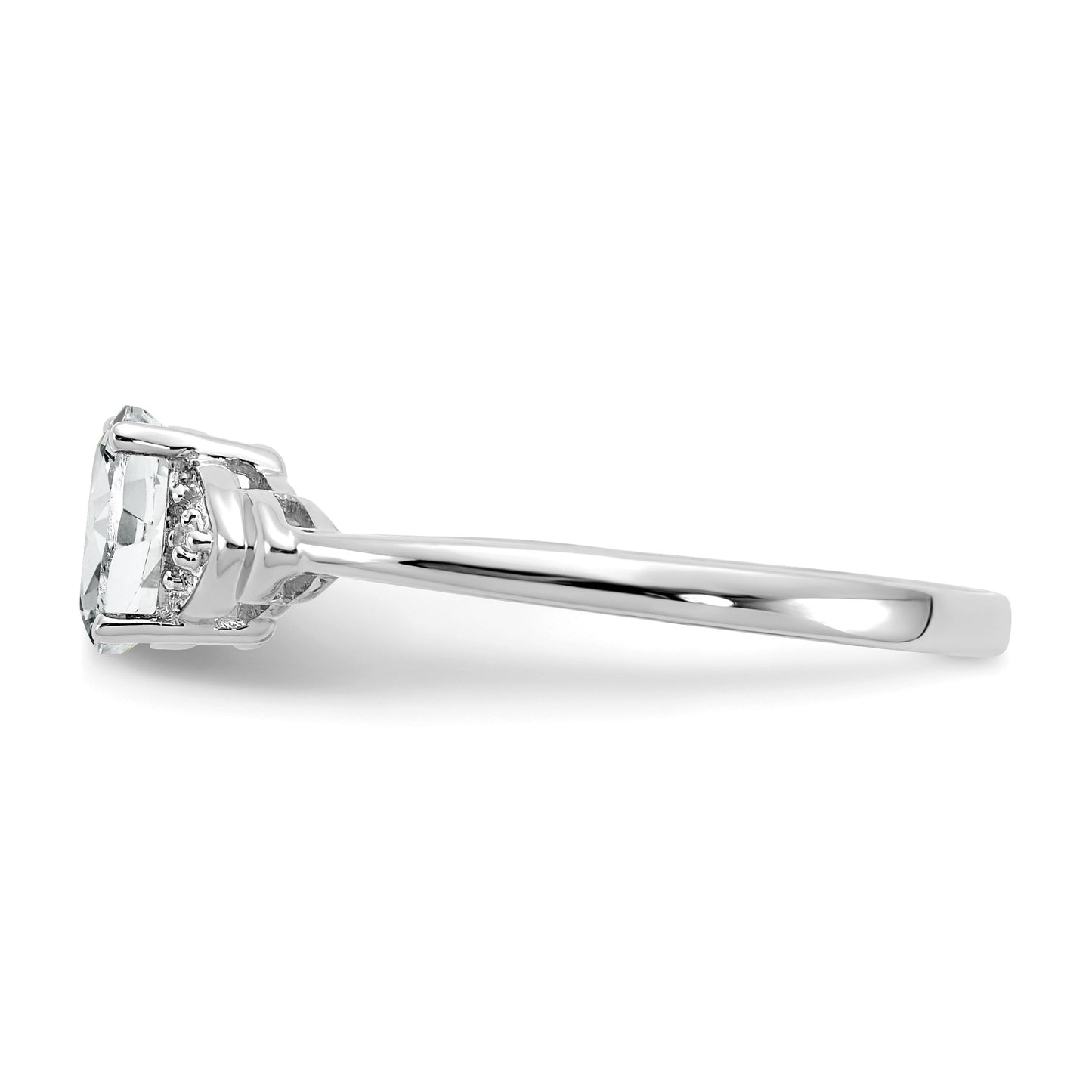 14k White Gold 6x4 Oval April/White Topaz and Diamond Ring