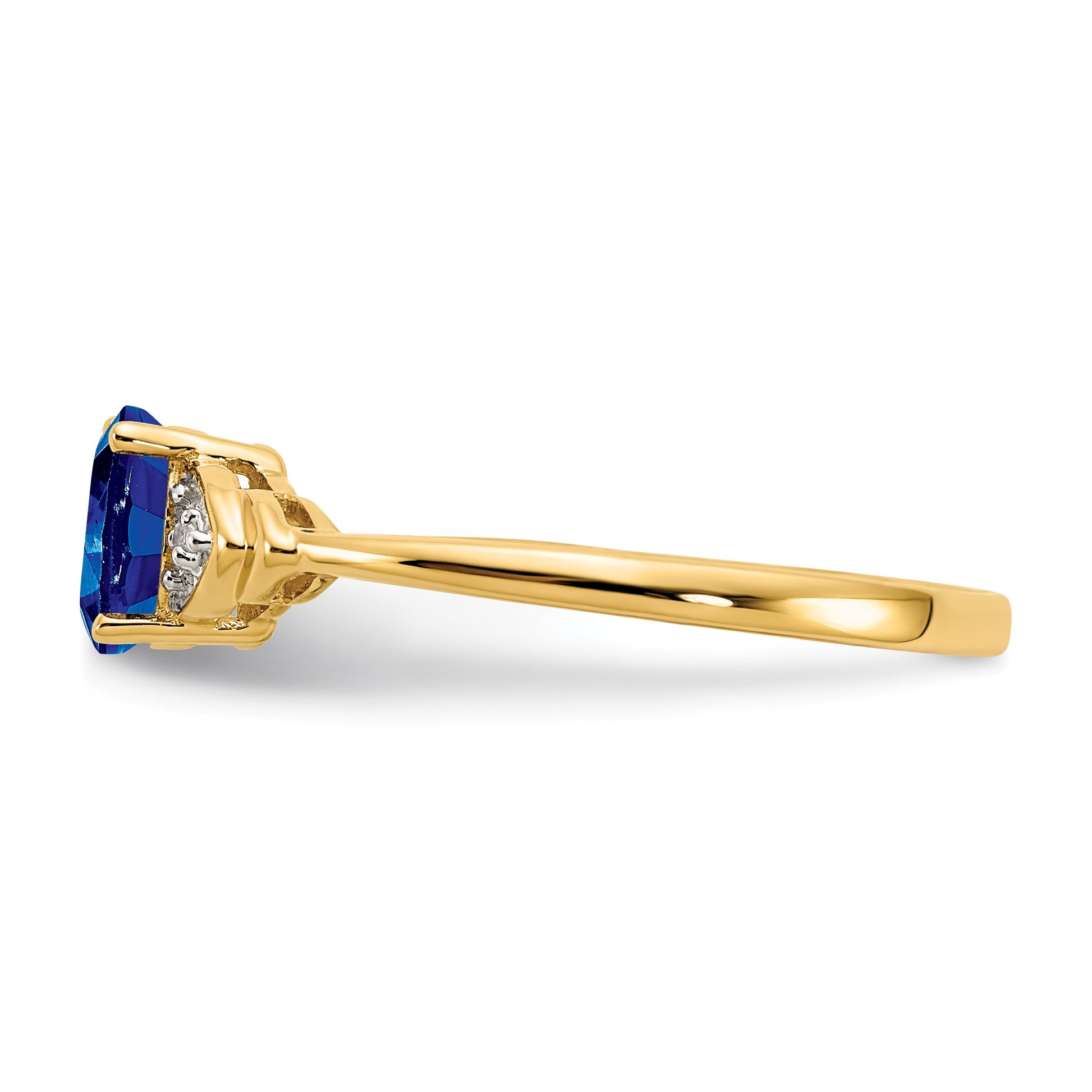 14k 6x4 Oval September/Sapphire and Diamond Ring