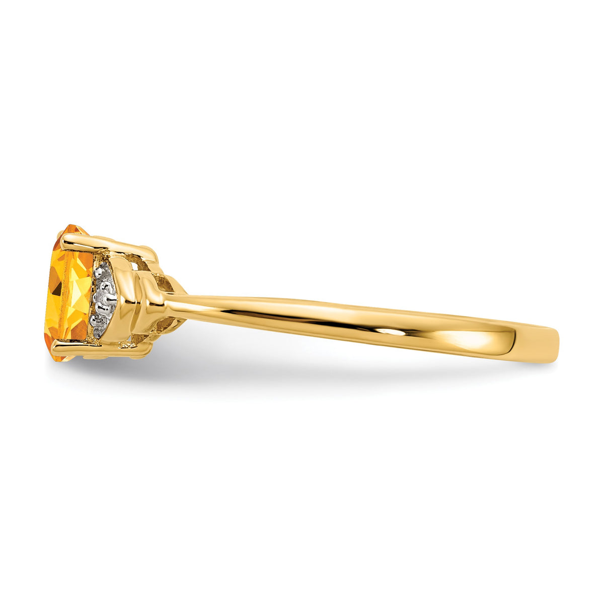 14k 6x4 Oval November/Citrine and Diamond Ring
