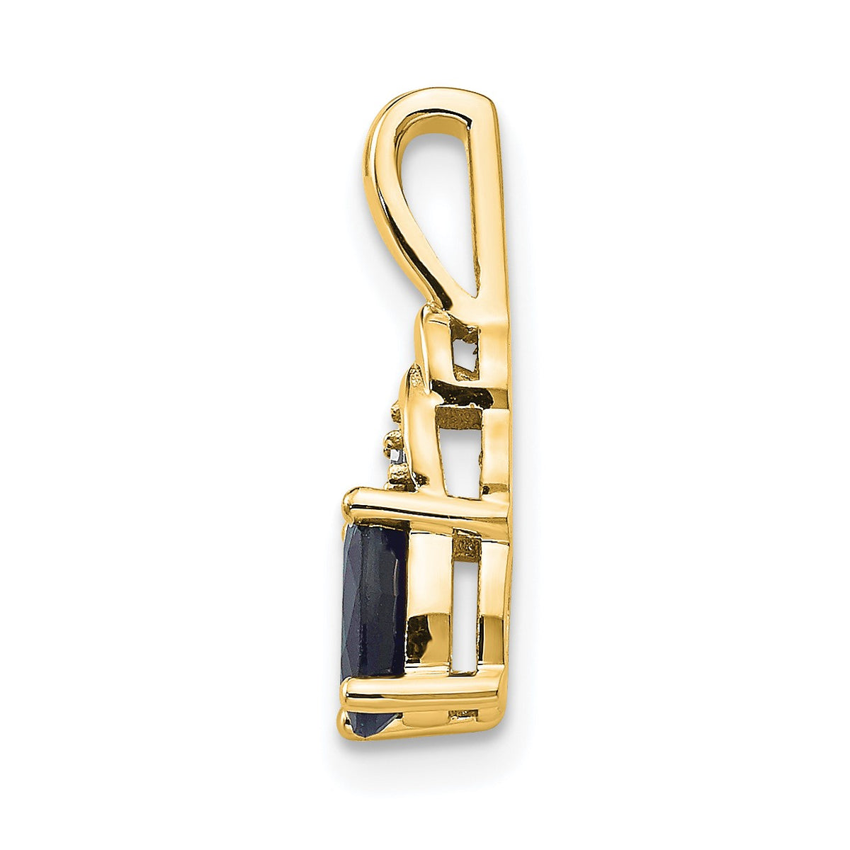14k 6x4 Oval September/Sapphire and Diamond Pendant