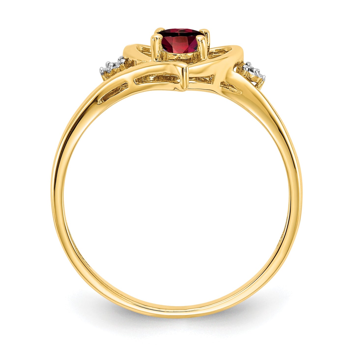 14k 6x4 Oval January/Garnet and Diamond Heart Ring
