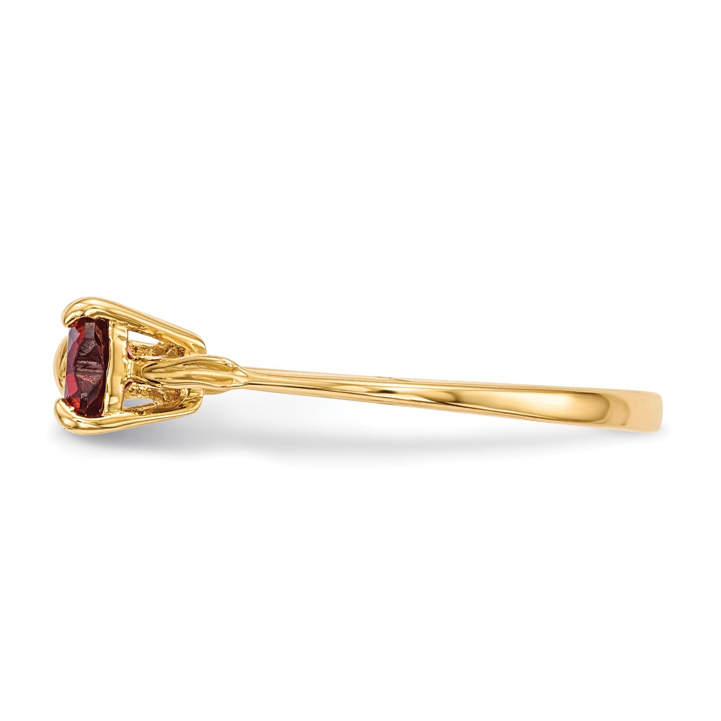 14k Polished January/Garnet Bow Size 7 Ring