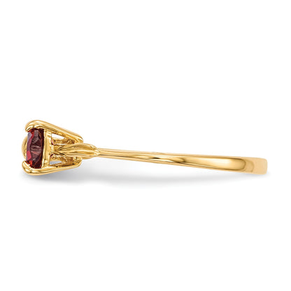 14k Polished January/Garnet Bow Size 7 Ring