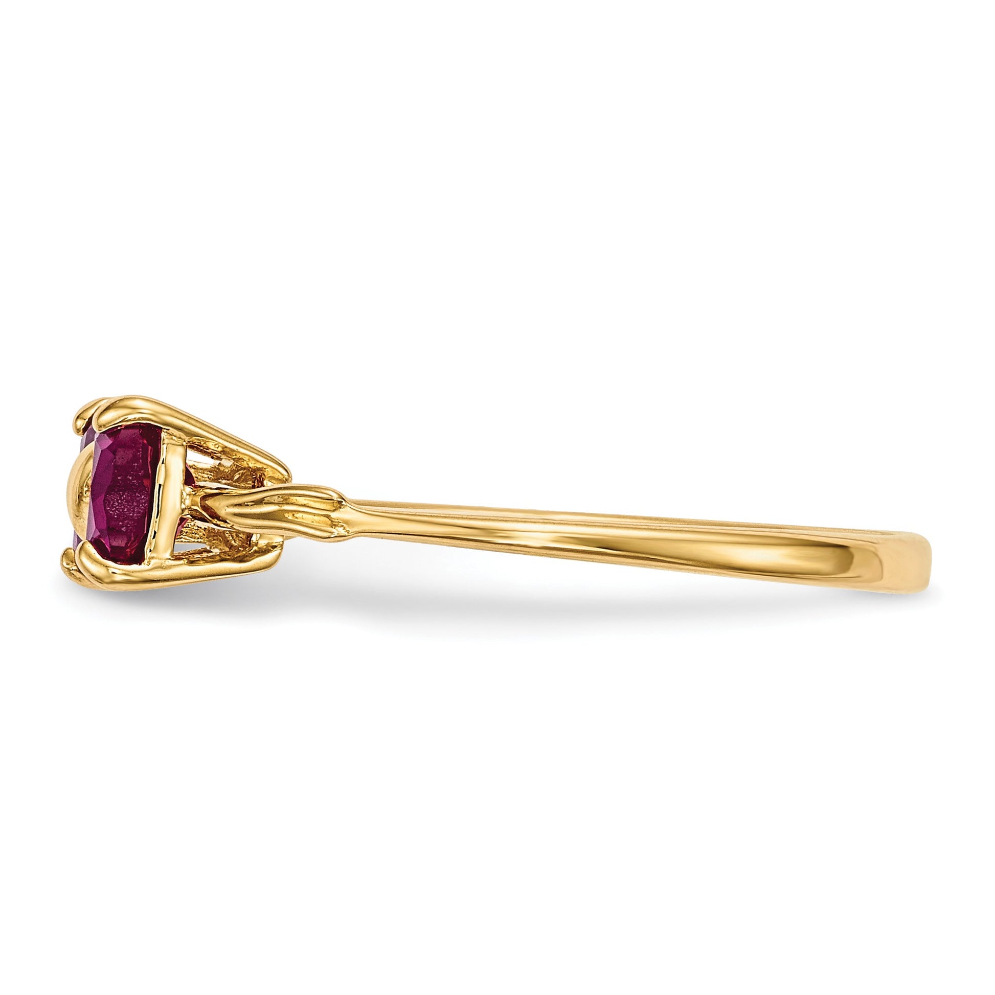 14k Polished July/Lab Created Ruby Bow Size 7 Ring