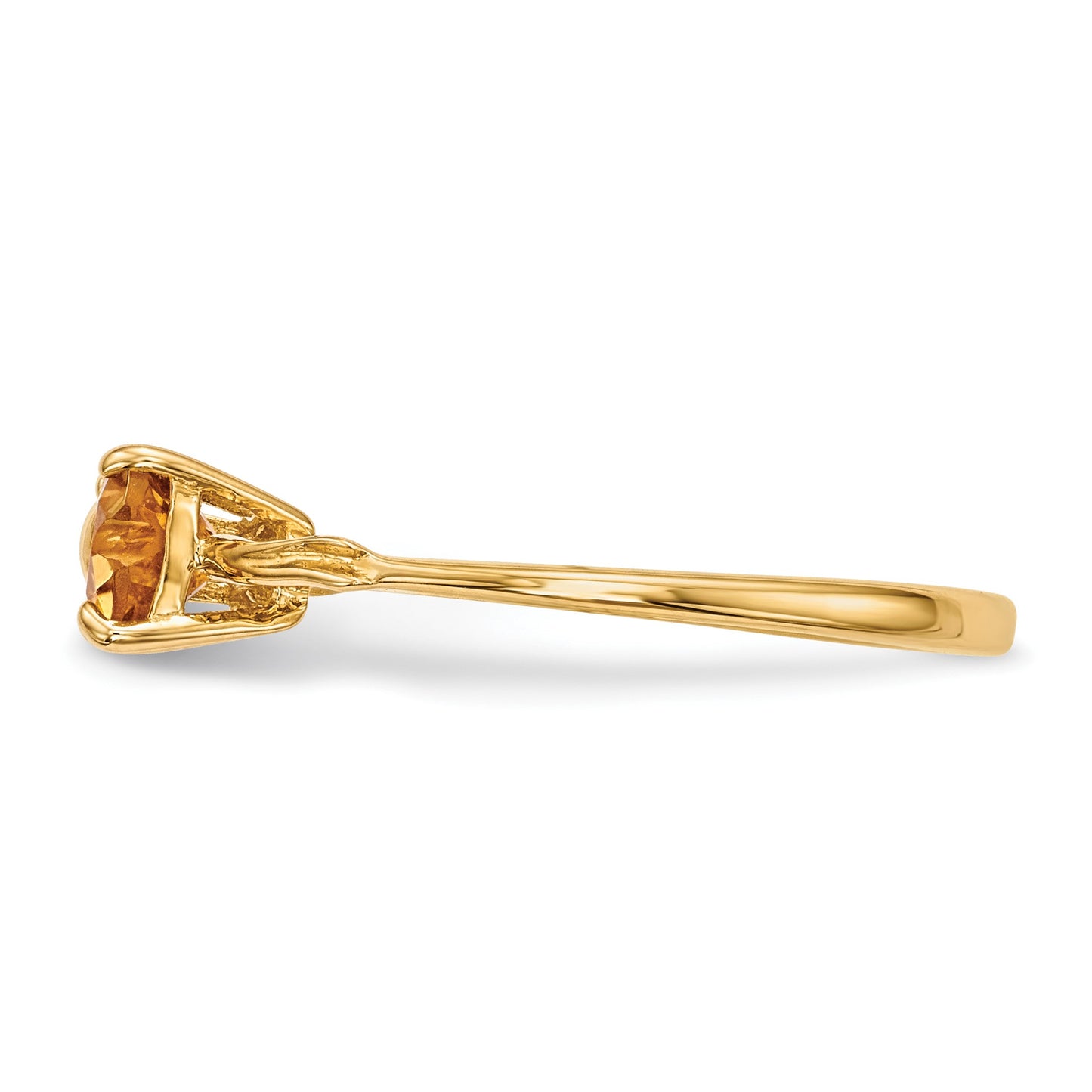 14k Polished November/Citrine Bow Size 7 Ring