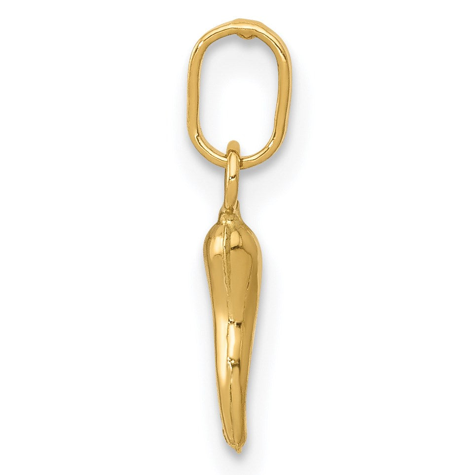 14k 3-D Italian Horn Charm