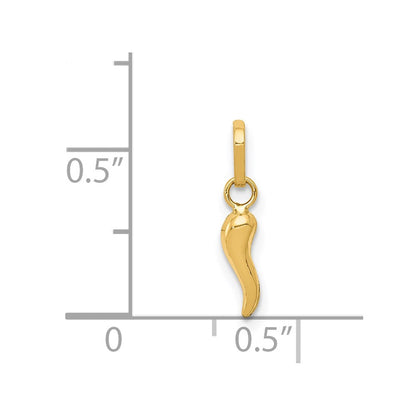 14k 3D Italian Horn Charm