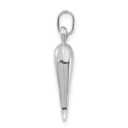 14k White Gold 3-D Italian Horn Charm