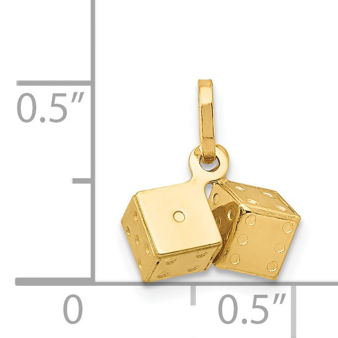14k  3-D Dice Charm
