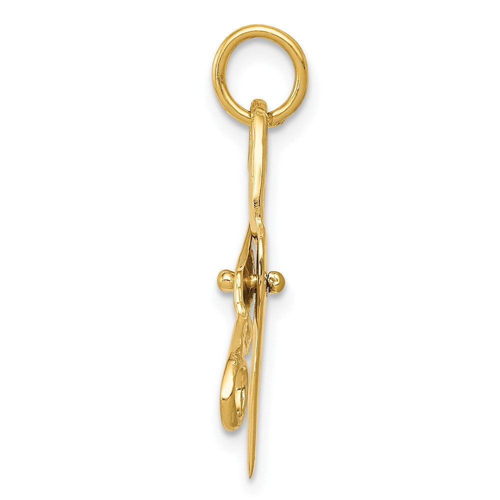 14k  3D Moveable Scissors Charm