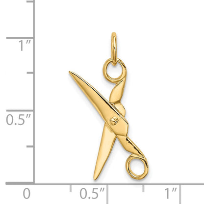 14k  3D Moveable Scissors Charm