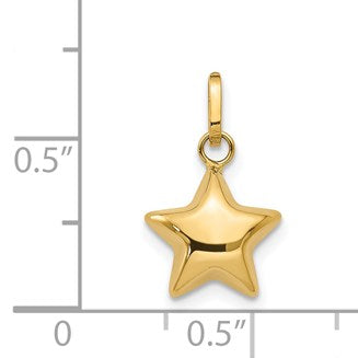 14k 3-D Puffed Star Charm