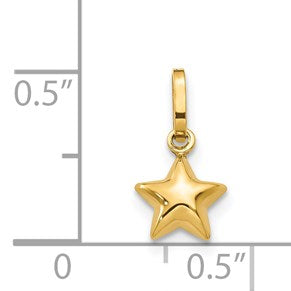 14k 3-D Puffed Star Charm