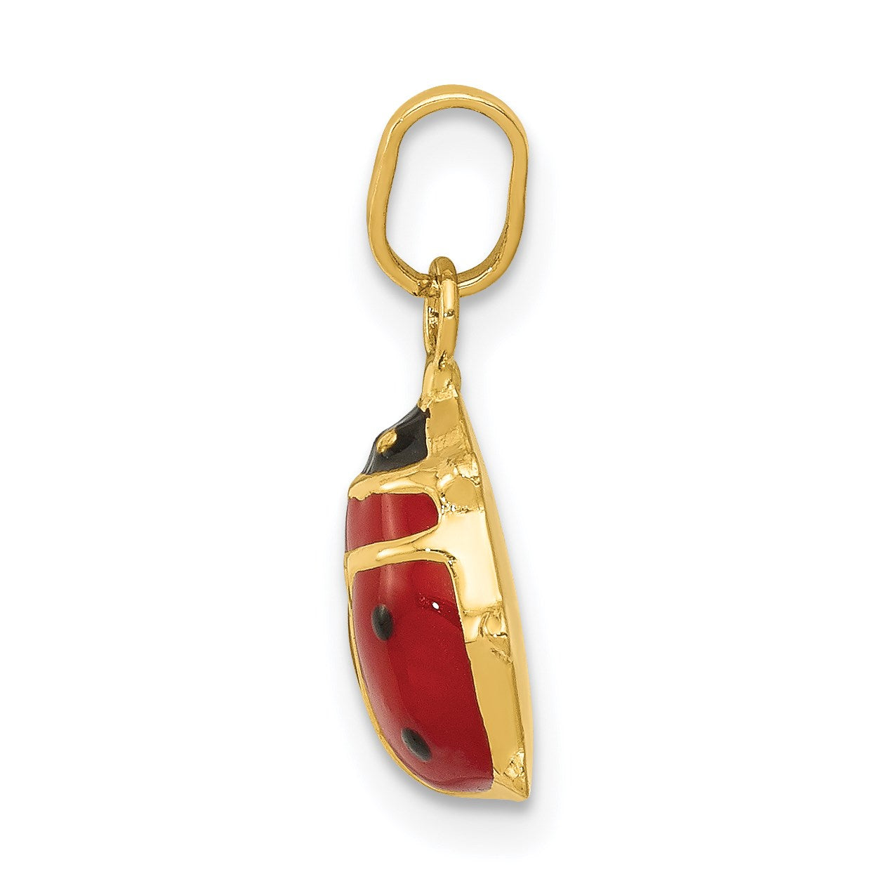 14k Red and Black Enameled Ladybug Charm