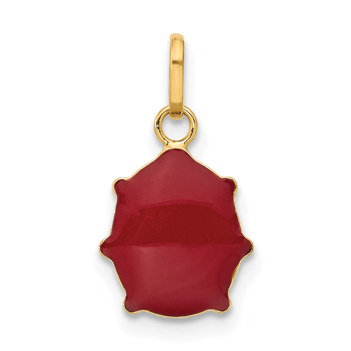 14k Red and Black Enameled Ladybug Charm