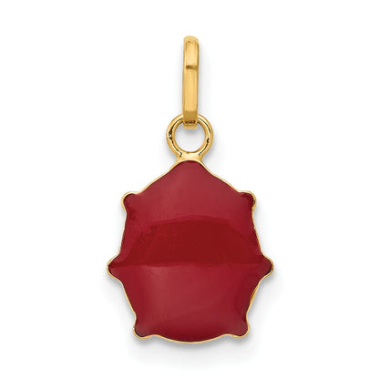14k Red and Black Enameled Ladybug Charm