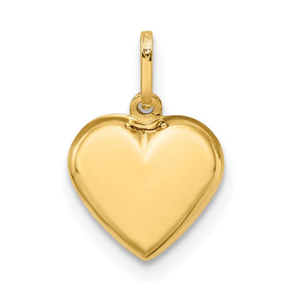 14K Polished 3-D Puffed Heart Pendant