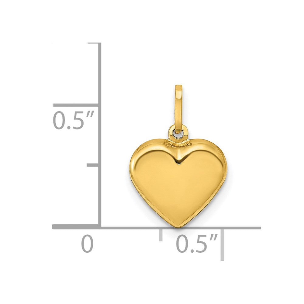 14K Polished 3-D Puffed Heart Pendant