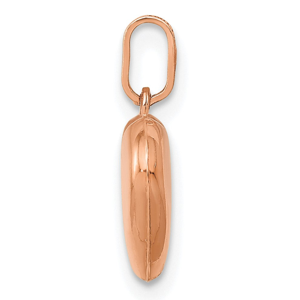14K Rose Gold Polished 3-D Puffed Heart Pendant