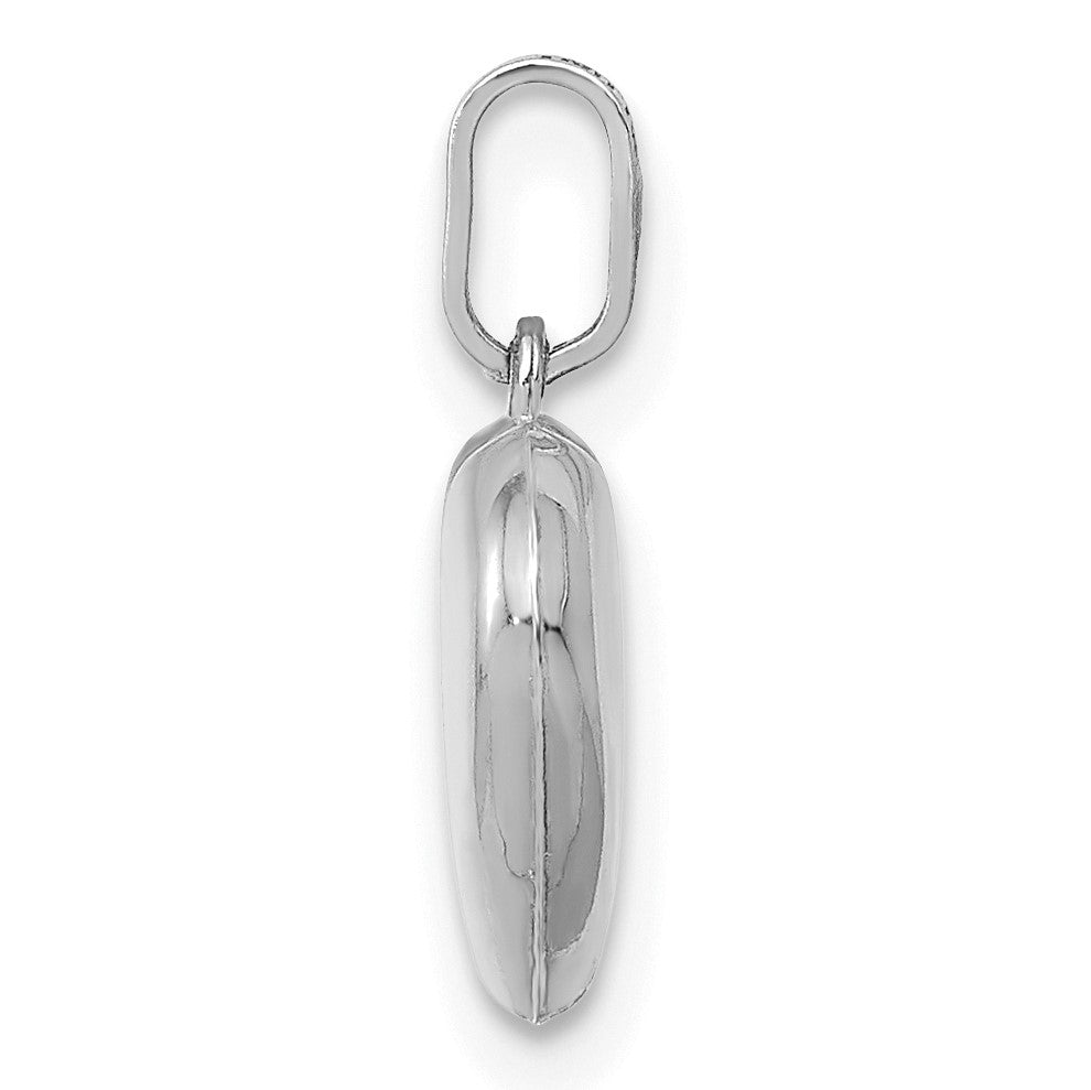 14K White Gold Polished 3-D Puffed Heart Pendant