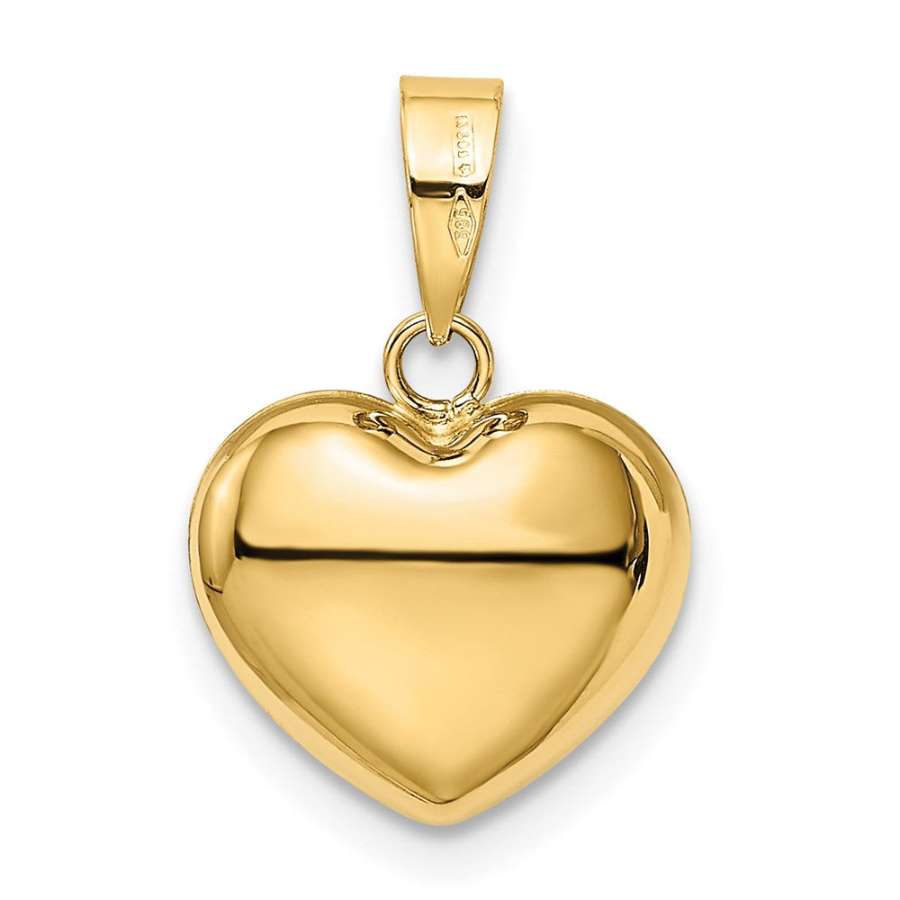 14K Polished 3-D Puffed Heart Pendant