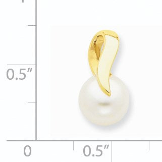 14k 8-9mm White Button Freshwater Cultured Pearl Slide Fits up to 3mm Regular/4mm Fancy or Reversible Omega