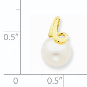 14k 8-9mm White Button Freshwater Cultured Pearl Slide Fits up to 2mm Regular/3mm Fancy or Reversible Omega