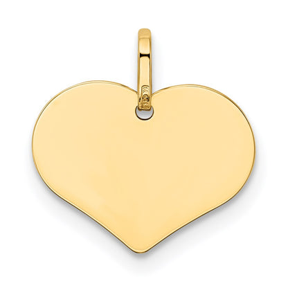 14K Polished Heart Shaped Disc Pendant