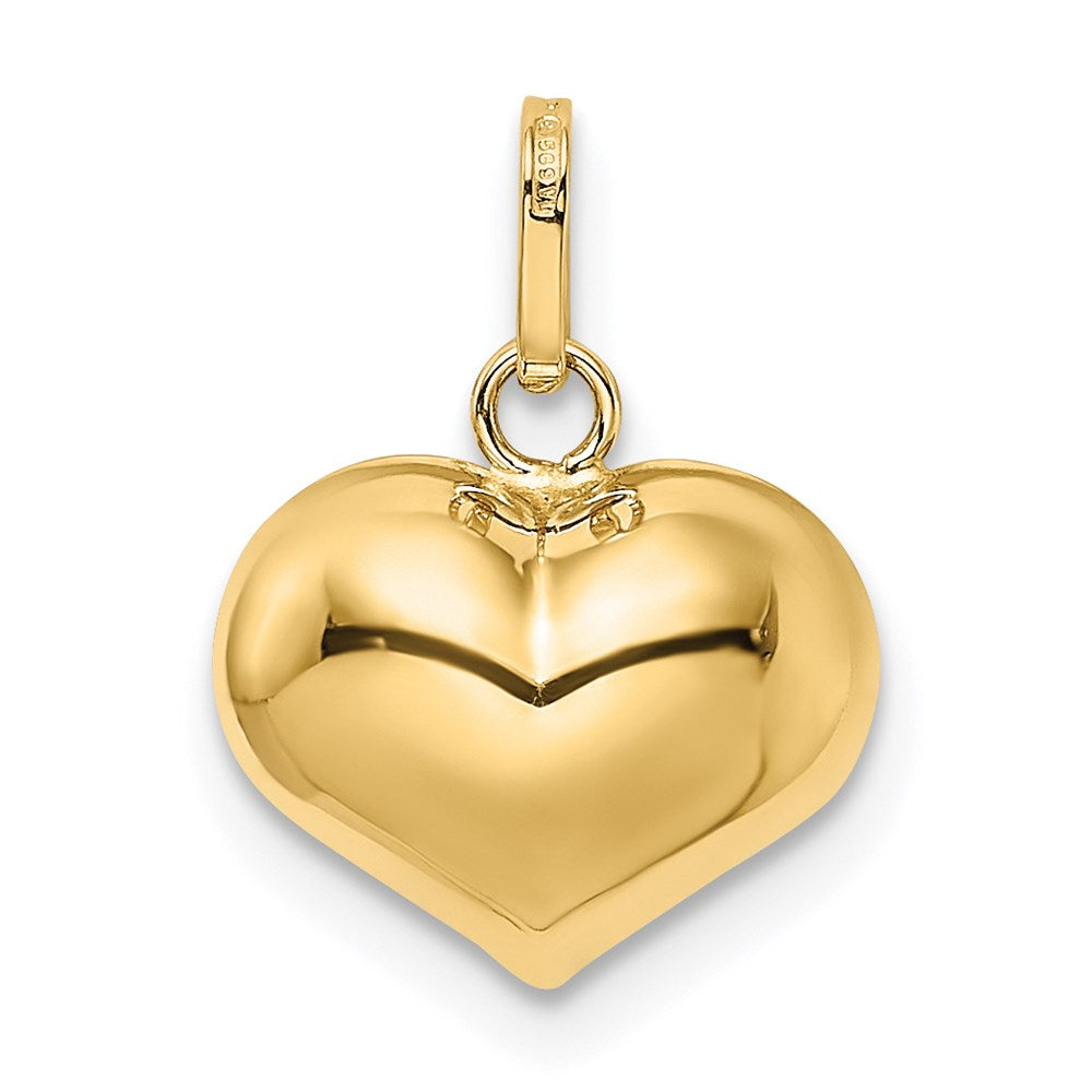 14K Polished 3-D Puffed Heart Pendant