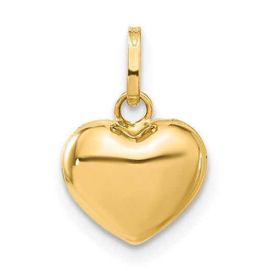 14K Polished 3-D Puffed Heart Pendant