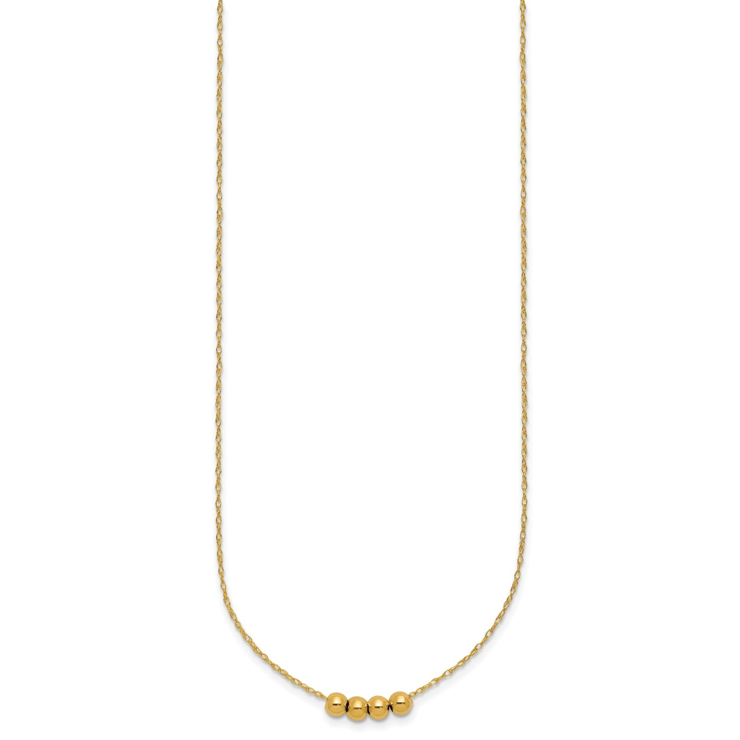 14k Chain with Four 4mm Spacer Beads 18 inch Necklace