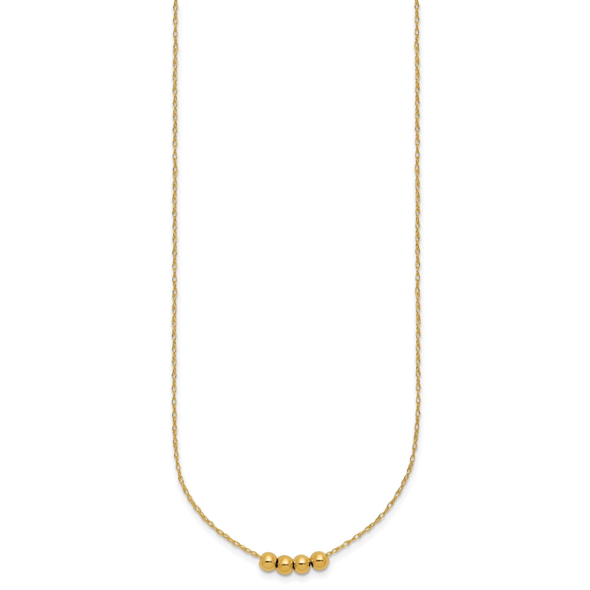 14k Chain with Four 4mm Spacer Beads 18 inch Necklace