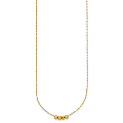 14k Chain with Four 4mm Spacer Beads 18 inch Necklace