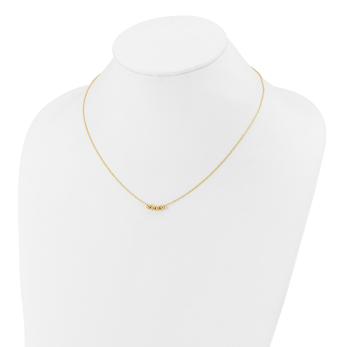 14k Chain with Four 4mm Spacer Beads 18 inch Necklace