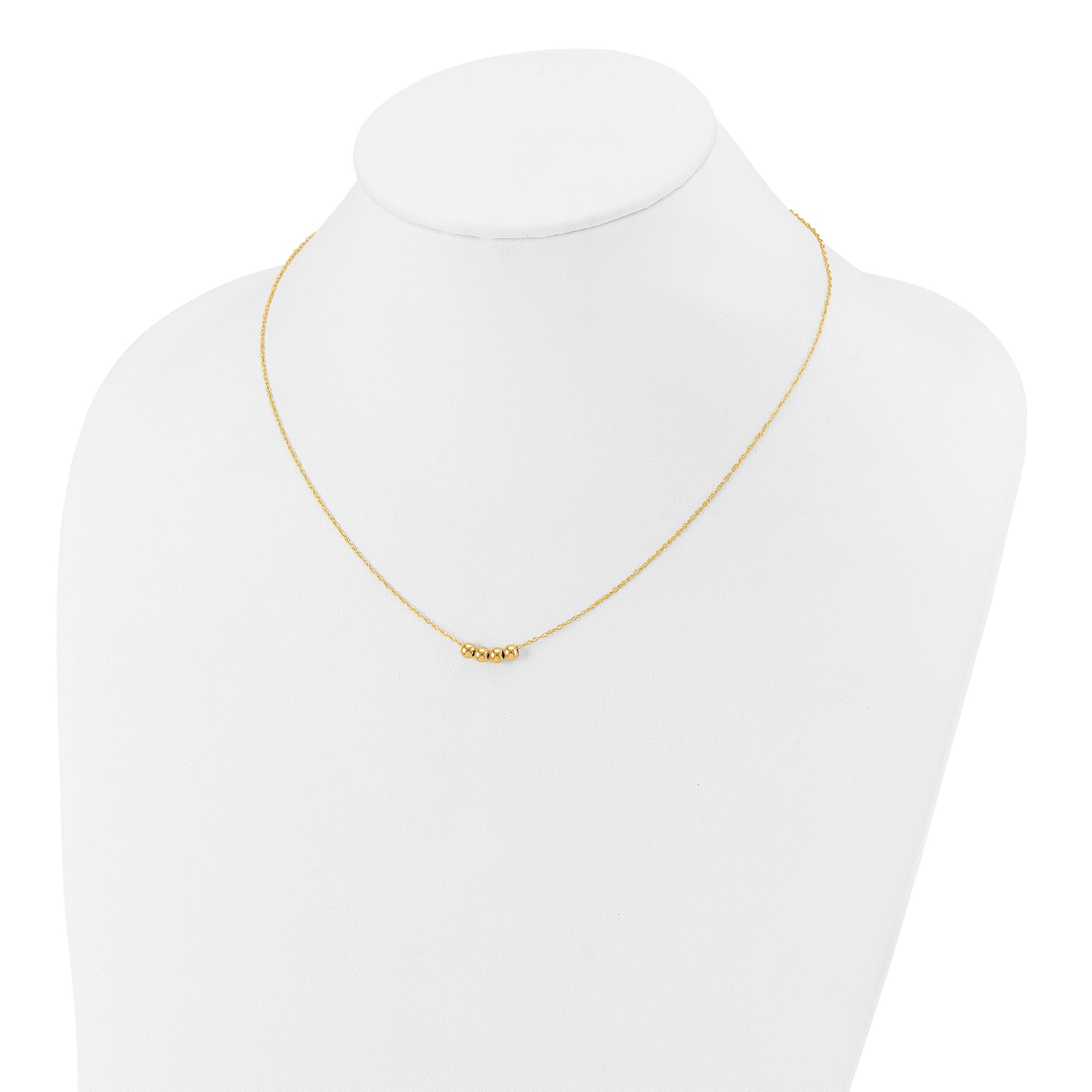 14k Chain with Four 4mm Spacer Beads 18 inch Necklace