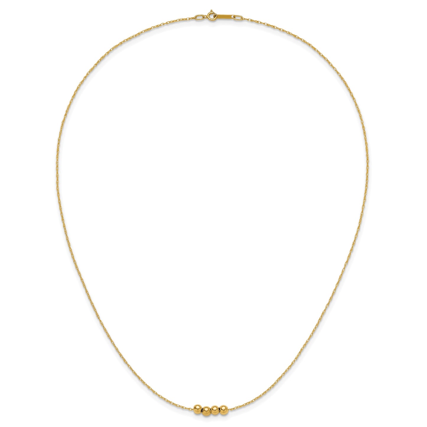 14k Chain with Four 4mm Spacer Beads 18 inch Necklace