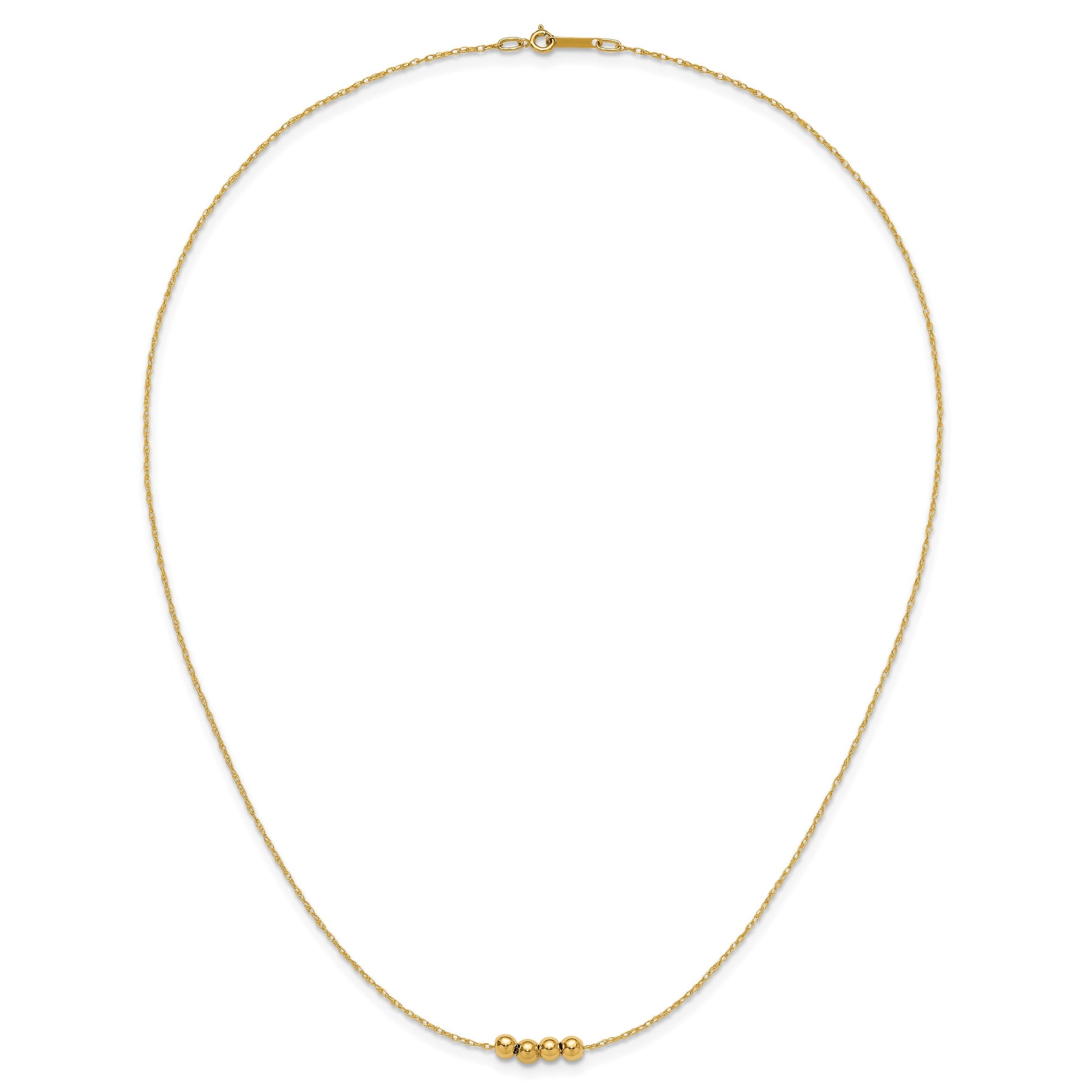 14k Chain with Four 4mm Spacer Beads 18 inch Necklace